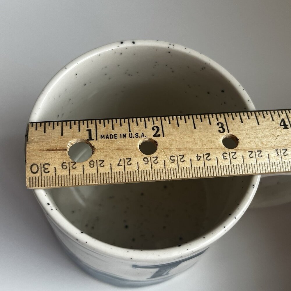 Anthropologie Buoyant Letters Coffee Mug "T" Monogram White Blue Stoneware Cup - Picture 8 of 9